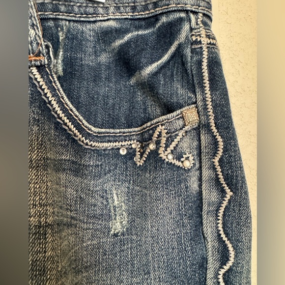 Vanilla Star Faded Distressed and Embellished Skinny Jeans - Picture 6 of 10